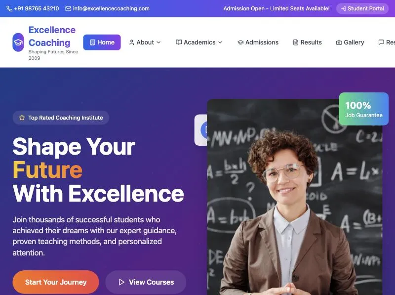 Coaching Institute Website