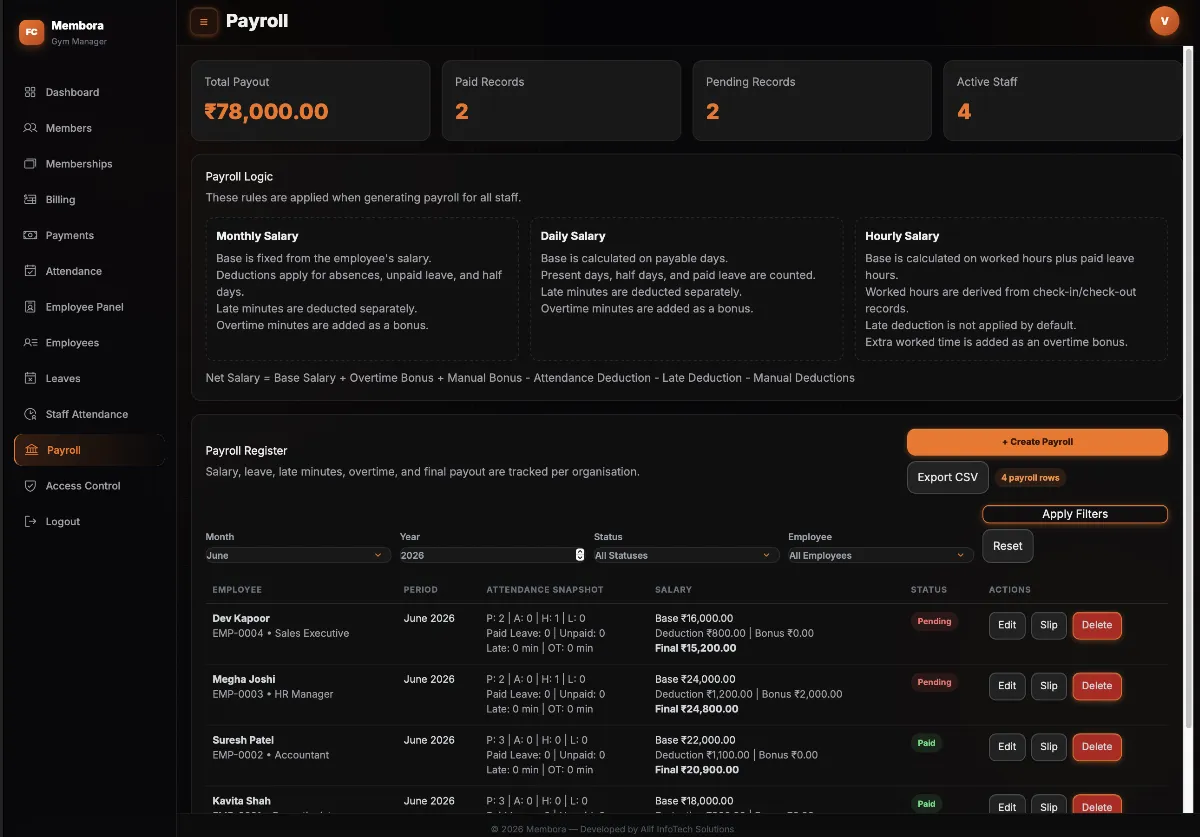 Membora — Gym Management Platform screenshot 9